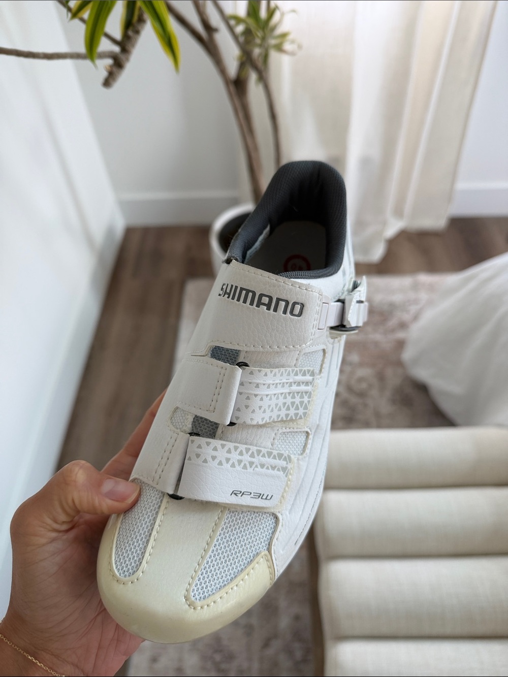 Shimano White and Black Road Cycling Shoe